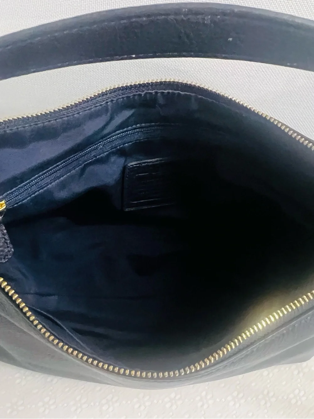 Coach F36628 East West Celeste NAVY BLUE Leather Convertible Crossbody Hobo Bag - Picture 12 of 15